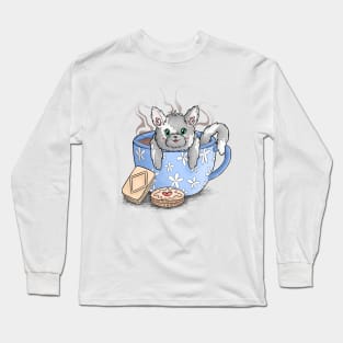 Cat in a Cuppa’ Long Sleeve T-Shirt